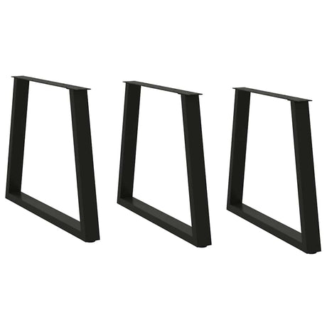 Vidaxl eettafelpoten 3 st v-vormig 80x(72-73,3) cm staal zwart