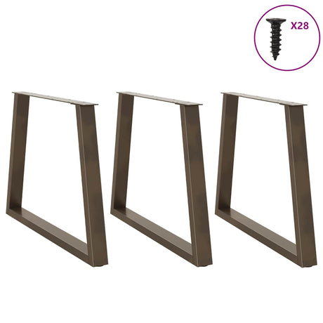 Vidaxl eettafelpoten 3 st v-vormig 90x(72-73,3) cm staal naturel