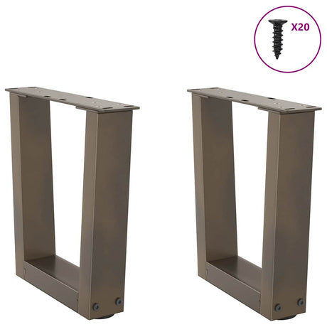 Vidaxl salontafelpoten 2 st v-vormig 40x(30-31,3) cm staal naturel