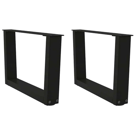 Vidaxl salontafelpoten 2 st v-vormig 60x(30-31,3) cm staal zwart