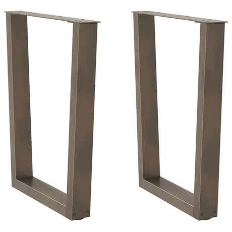 Vidaxl eettafelpoten 2 st v-vormig 60x(72-73,3) cm staal naturel