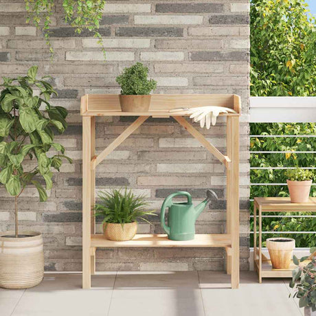 Vidaxx plantebord med hylde natur 75 x 40 x 90 cm robust fyrretræ