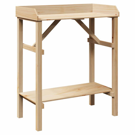 Vidaxx plantebord med hylde natur 75 x 40 x 90 cm robust fyrretræ