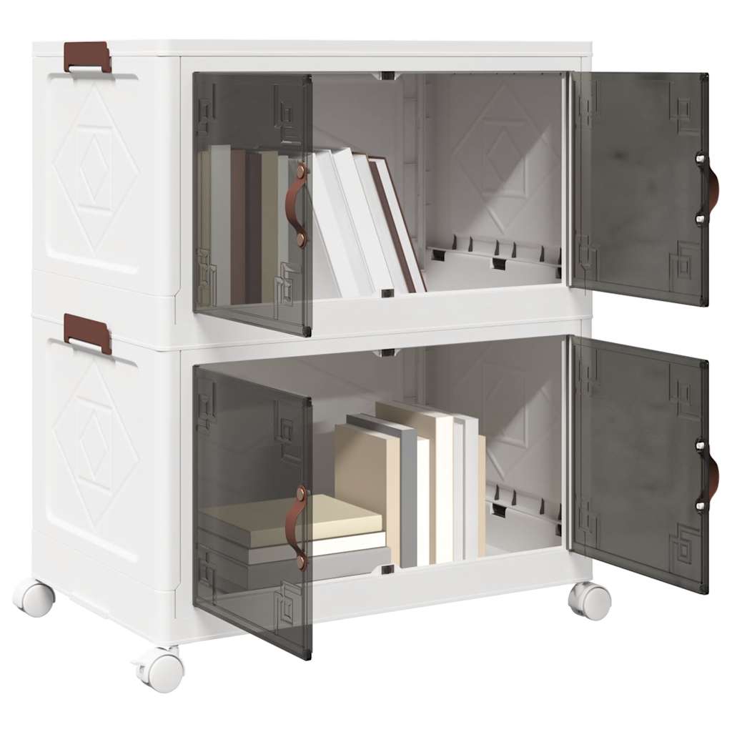 Vidaxx opbevaringsboks stabelbar med hjul 2-lags 75 l 64x40x76 cm