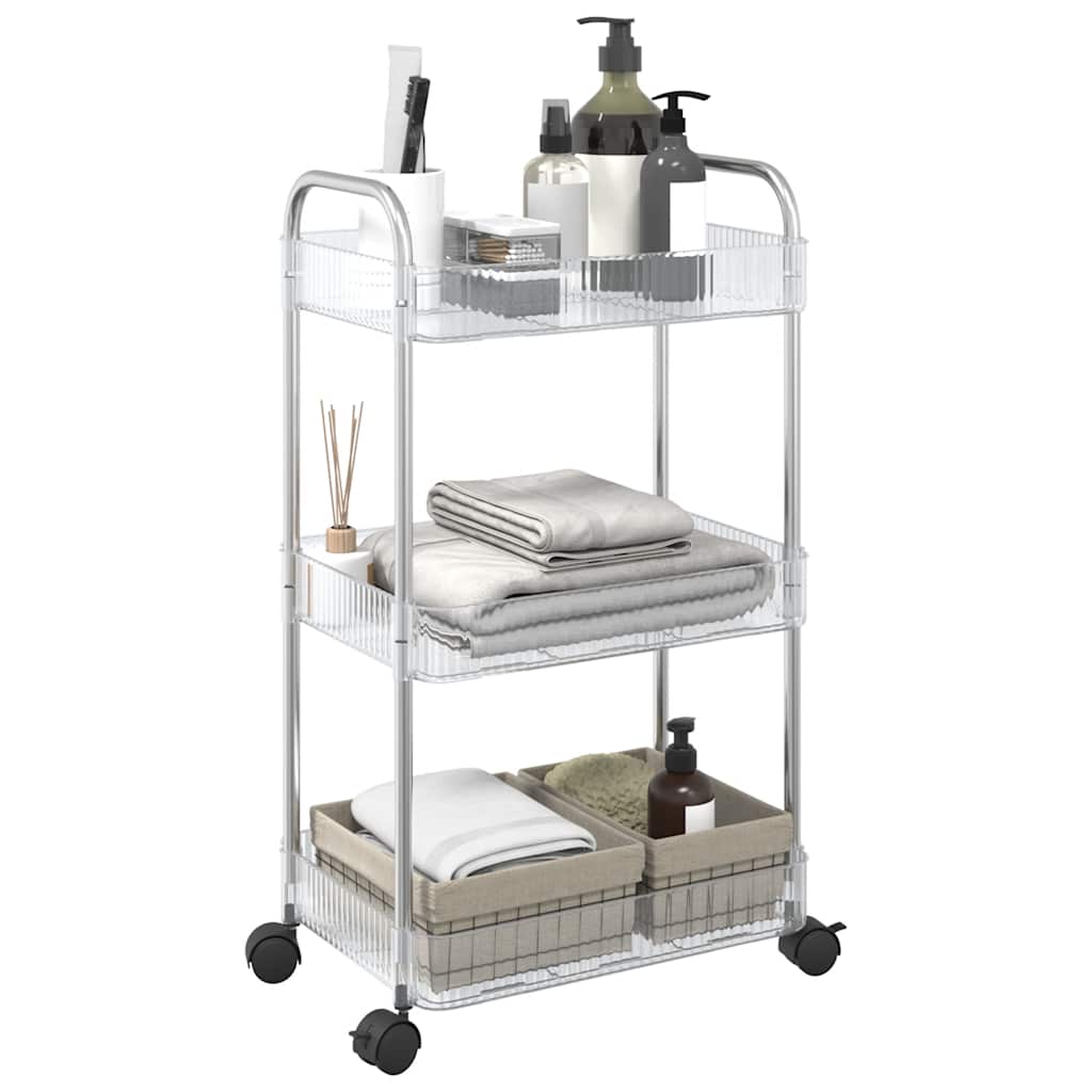 Vidaxx opbevaringsvogn 3-lags 37x28x68 cm akryl transparent