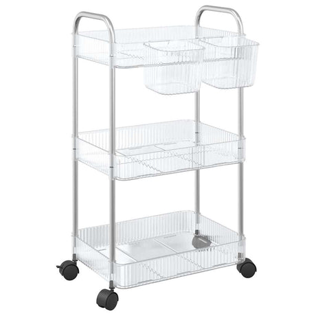 Vidaxx opbevaringsvogn 3-lags 37x28x68 cm akryl transparent