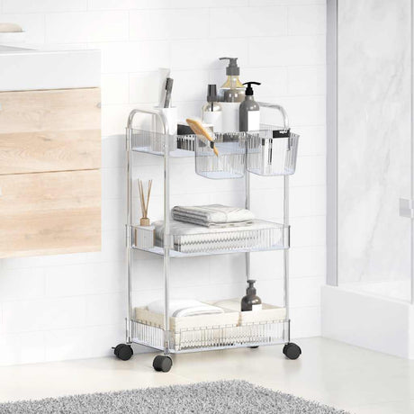Vidaxx opbevaringsvogn 3-lags 37x28x68 cm akryl transparent