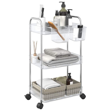 Vidaxx opbevaringsvogn 3-lags 37x28x68 cm akryl transparent
