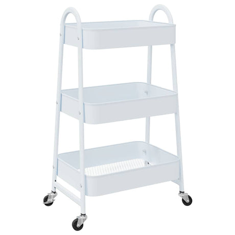 Vidaxx opbevaringsvogn 3-lags 42x41,5x77 cm stål hvid
