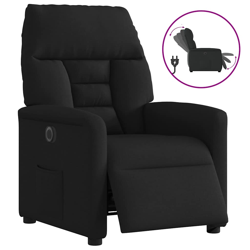 Vidaxl fauteuil verstelbaar elektrisch stof zwart