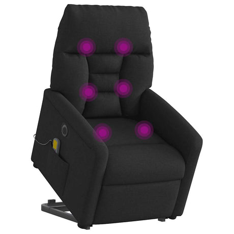 Vidaxl sta-op-massagestoel elektrisch verstelbaar stof zwart