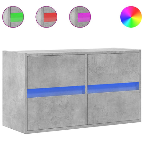 Vidaxl tv-wandmeubel met led-verlichting 80x31x45 cm betongrijs