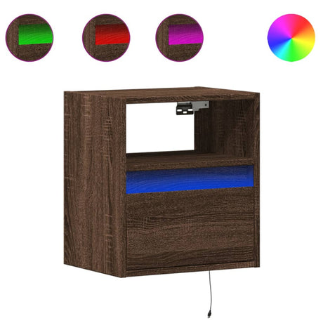Vidaxl tv-wandmeubel met led-verlichting 41x31x45 cm bruin eikenkleur