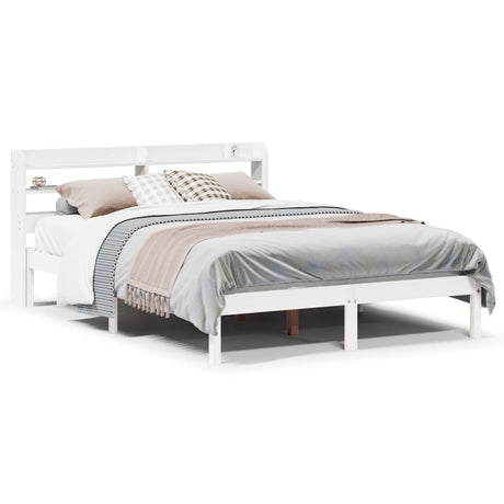 Vidaxl bedframe zonder matras massief grenenhout wit 140x200 cm
