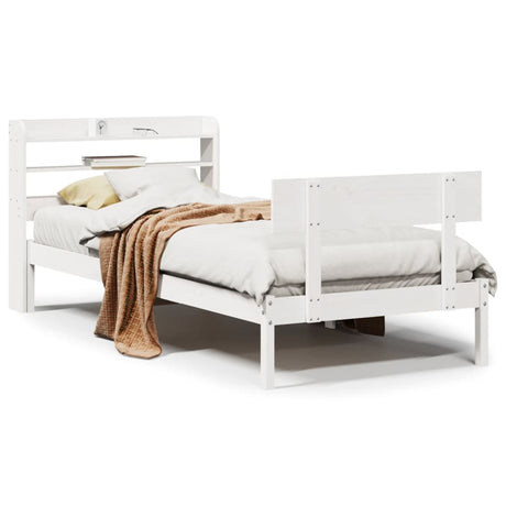 Vidaxl bedframe zonder matras massief grenenhout wit 90x200 cm