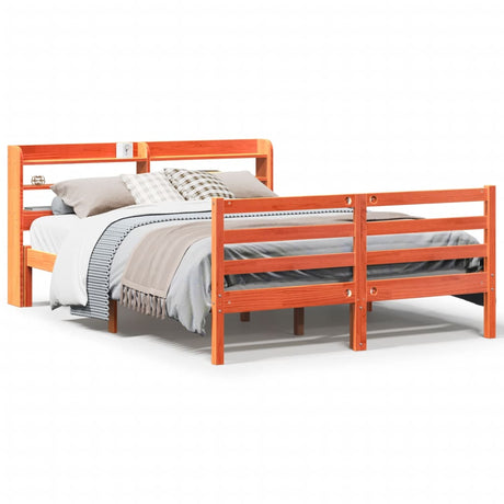 Vidaxl bedframe zonder matras massief grenenhout wasbruin 120x190 cm