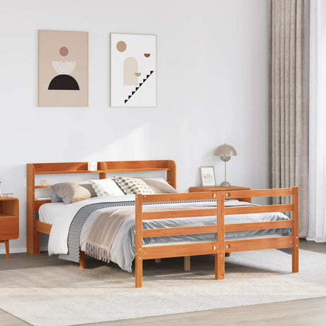 Vidaxl bedframe zonder matras massief grenenhout wasbruin 120x190 cm