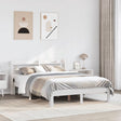 Vidaxl bedframe met hoofdbord massief grenenhout wit 135x190 cm