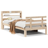 Vidaxl bedframe met hoofdbord massief grenenhout 90x190 cm