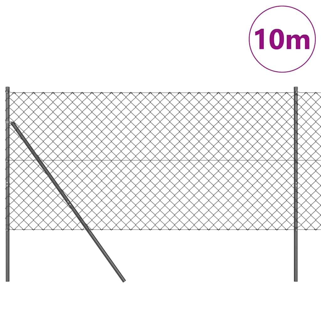 Vidaxl hegnspæl grå 10 x 1 m (60 x 60 mm mesh) stål og PVC