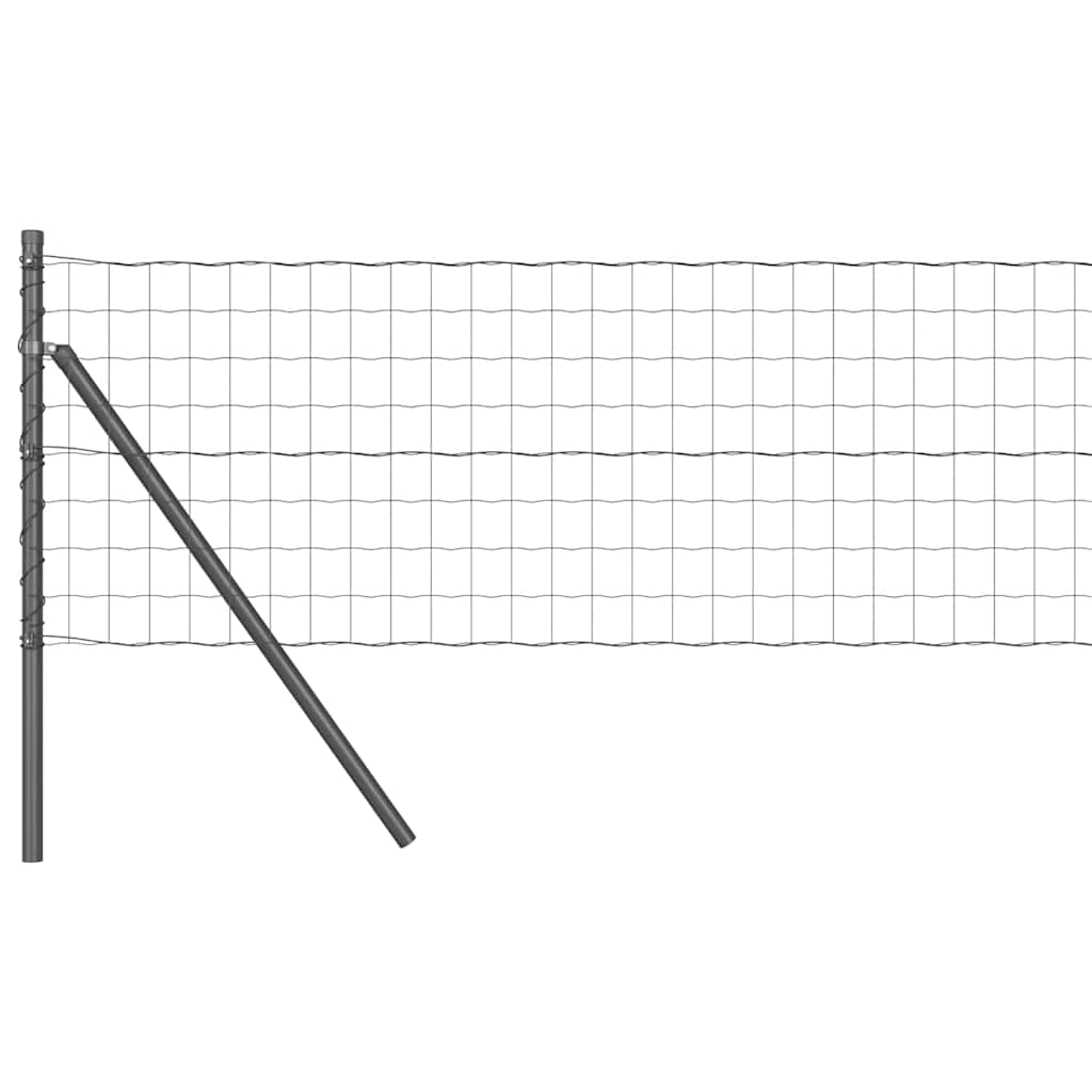 Vidaxl hegn med stolpe grå 0,6 x 25 m stål og PVC