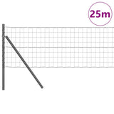 Vidaxl hegn med stolpe grå 0,6 x 25 m stål og PVC