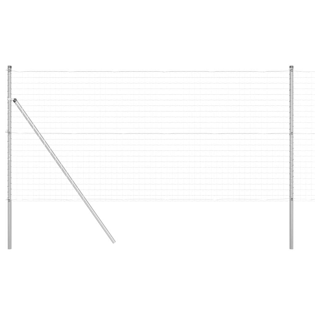 Vidaxl hegn med stolpe sølv 1 x 10 m stål og PVC