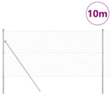 Vidaxl hegn med stolpe sølv 1 x 10 m stål og PVC