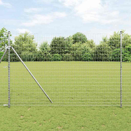 Vidaxl hegn med stolpe sølv 1,6 x 10 m stål og PVC
