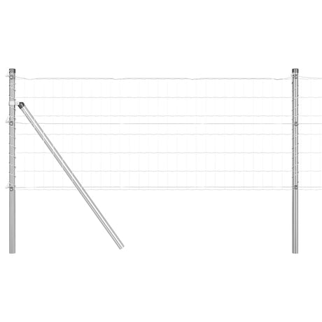 Vidaxl hegn med stolpe sølv 0,8 x 10 m stål og PVC