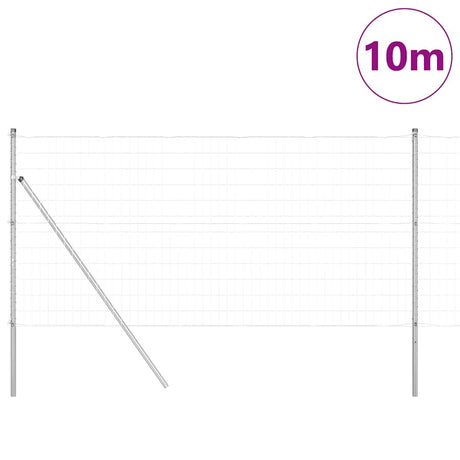 Vidaxl hegn med stolpe sølv 1,4 x 10 m stål og PVC