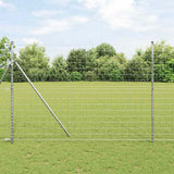 Vidaxl hegn med stolpe sølv 1,5 x 10 m stål og PVC