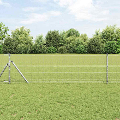 Vidaxl hegn med stolpe sølv 0,4 x 25 m stål og PVC