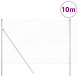 Vidaxl hegn med stolpe sølv 1,5 x 10 m stål og PVC