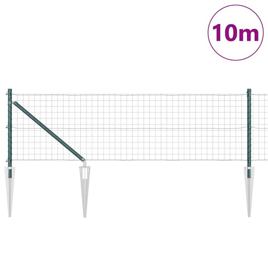 Vidaxxl hegn med stolpegrønt 0,4 x 10 m stål og PVC