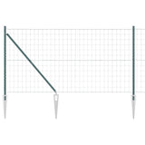 Vidaxl hek met paal groen 1,2 x 10 m staal en pvc
