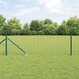 Vidaxl hek met paal groen 0,4 x 10 m staal en pvc