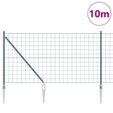 Vidaxl hek met paal groen 1,2 x 10 m staal