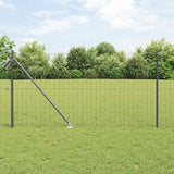 Vidaxl hek met paal grijs 1,4 x 10 m staal en pvc