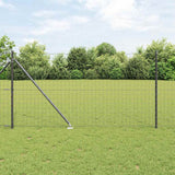 Vidaxl hek met paal grijs 1,2 x 10 m staal