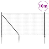 Vidaxl hek met paal grijs 1,2 x 10 m staal