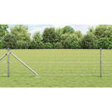 Vidaxl hek met paal zilver 0,8 x 10 m staal