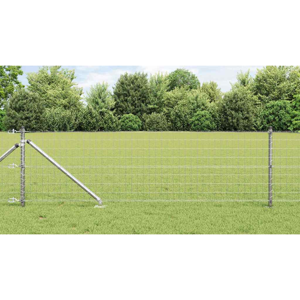 Vidaxl hek met paal zilver 0,4 x 10 m staal
