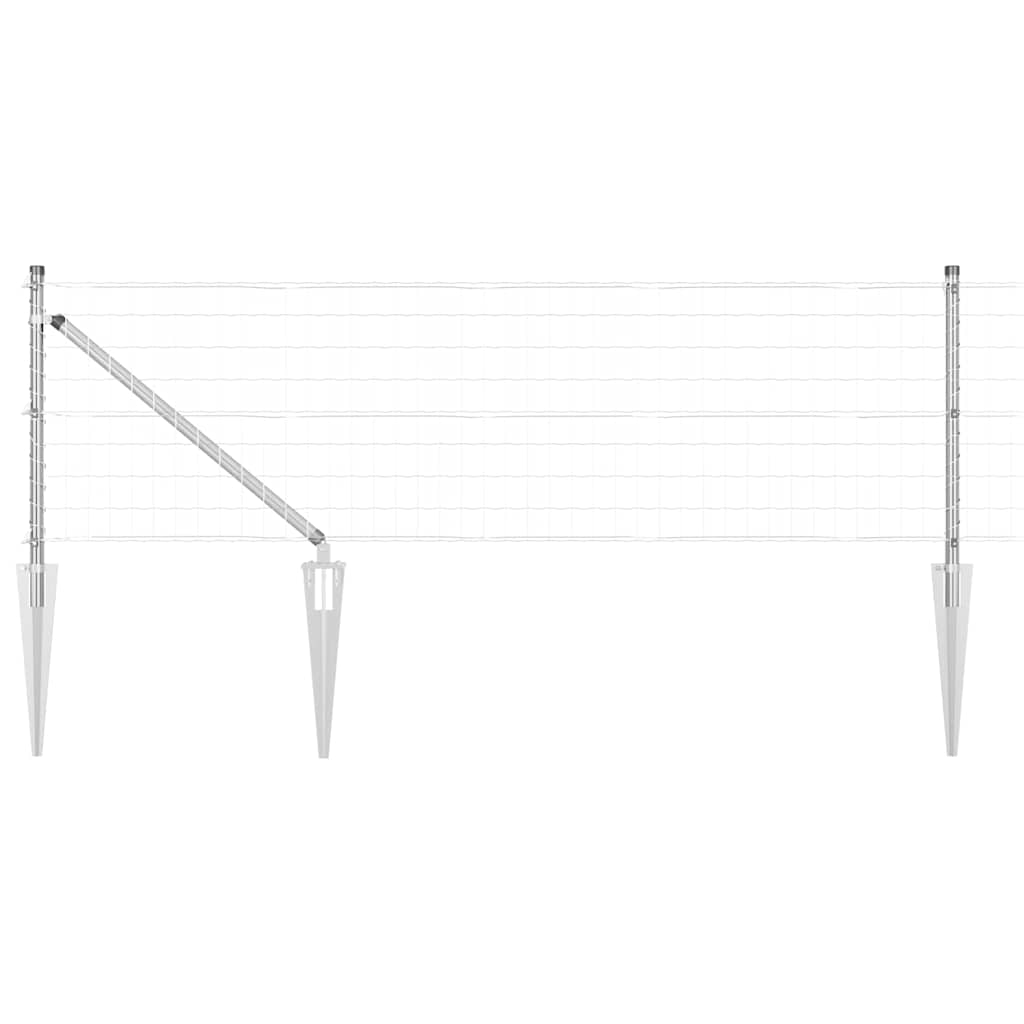 Vidaxl hek met paal zilver 0,4 x 10 m staal
