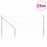 Vidaxl hek met paal zilver 0,4 x 25 m staal