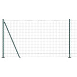 Vidaxl hek met paal groen 1,2 x 10 m staal en pvc