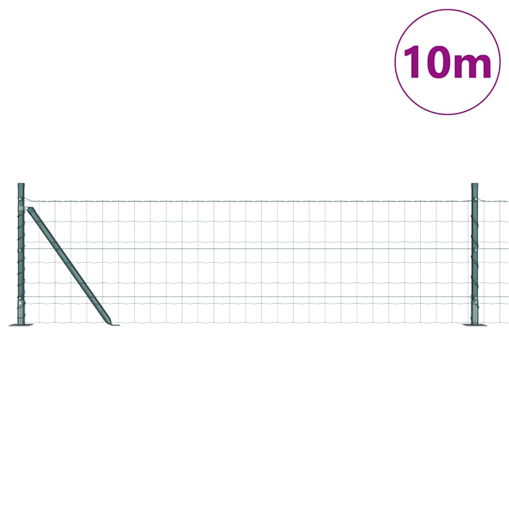 Vidaxl hek met paal groen 0,6 x 10 m staal en pvc
