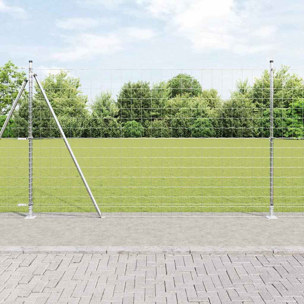 Vidaxl hek met paal zilver 1,4 x 10 m staal