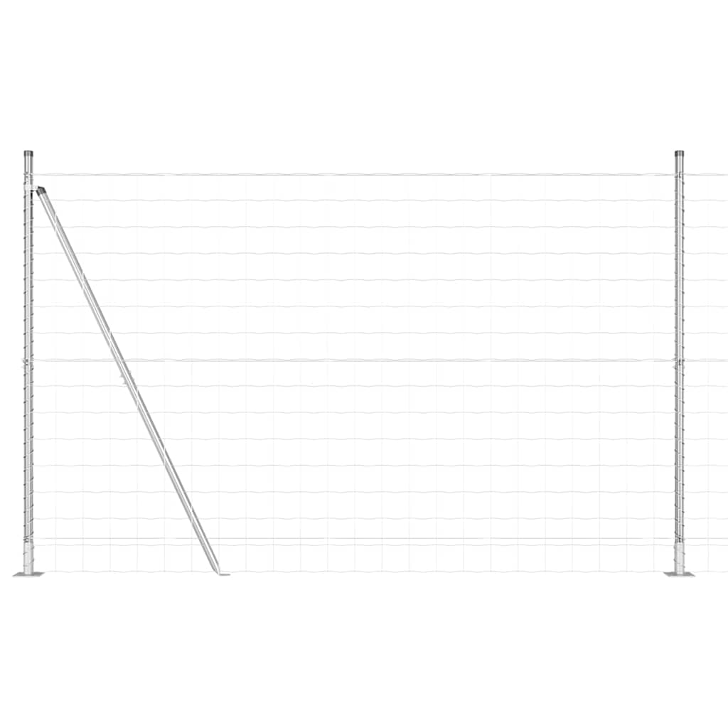 Vidaxl hek met paal zilver 1,4 x 10 m staal