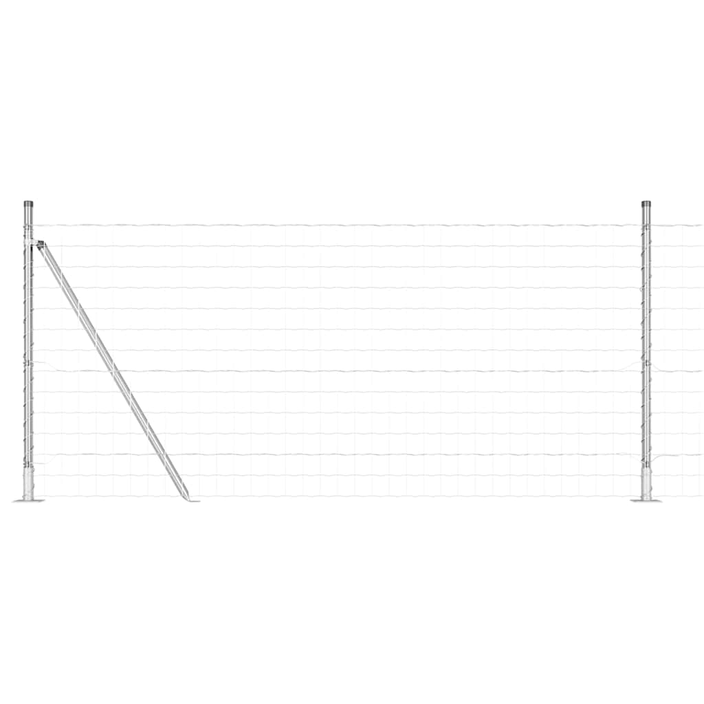 Vidaxl hek met paal zilver 1 x 10 m staal